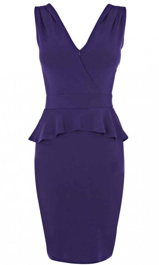 Warehouse Purple Peplum Dress, £38