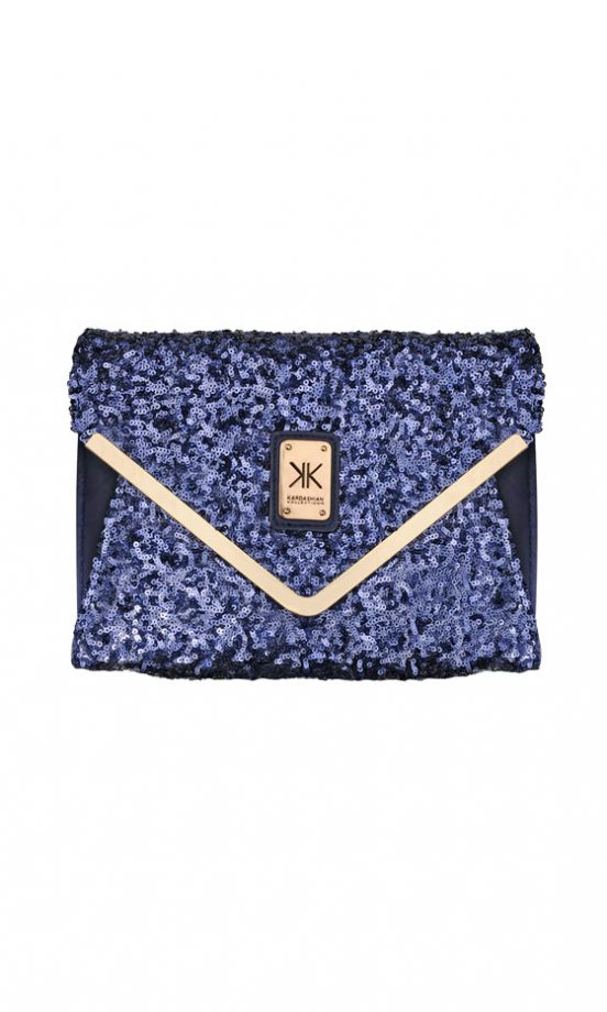 Dorothy Perkins Kardashian Kollection Navy Sequin Bag, £30