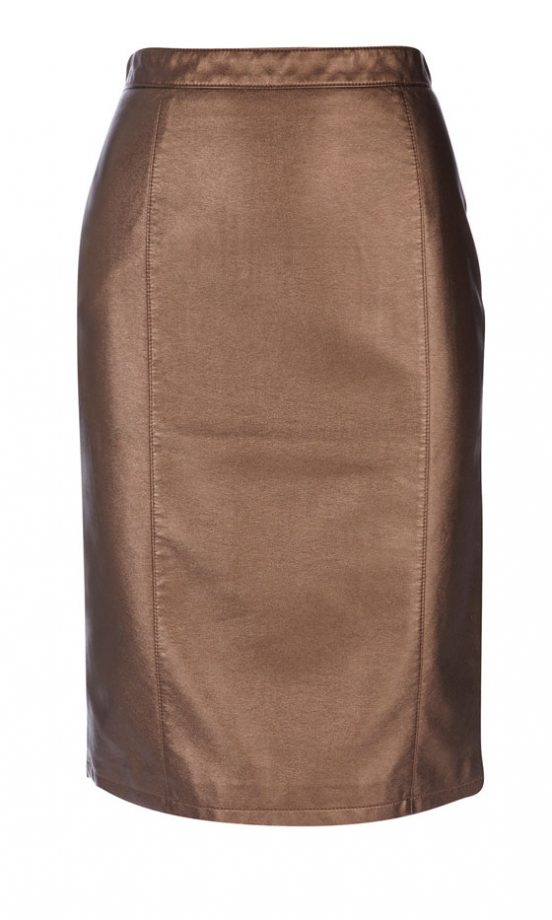 Wallis Bronze Leather Effect Skirt, £35