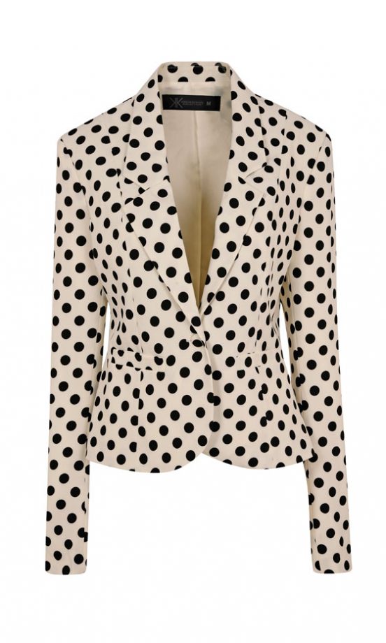 Dorothy Perkins Kardashian Kollection Polka Dot White Blazer, £50