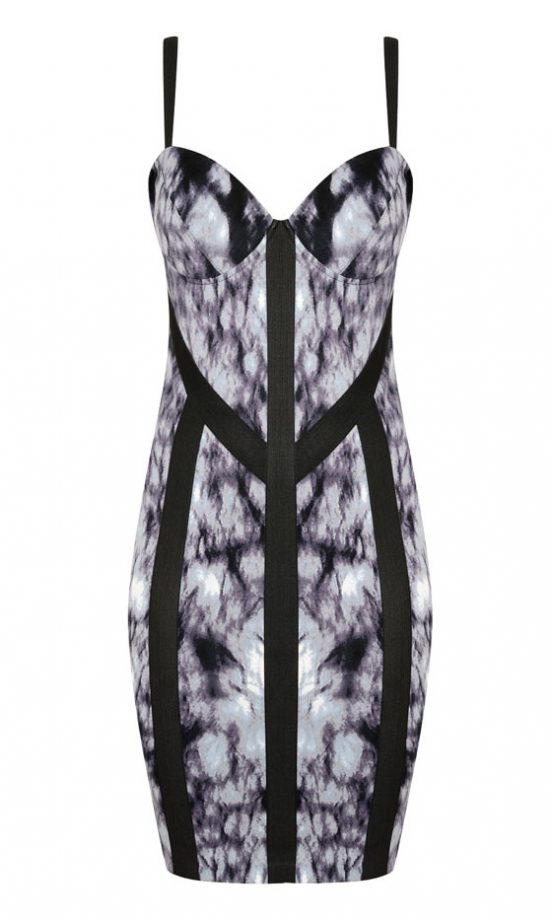 Dorothy Perkins Kardashian Kollection Printed Black Dress, £50