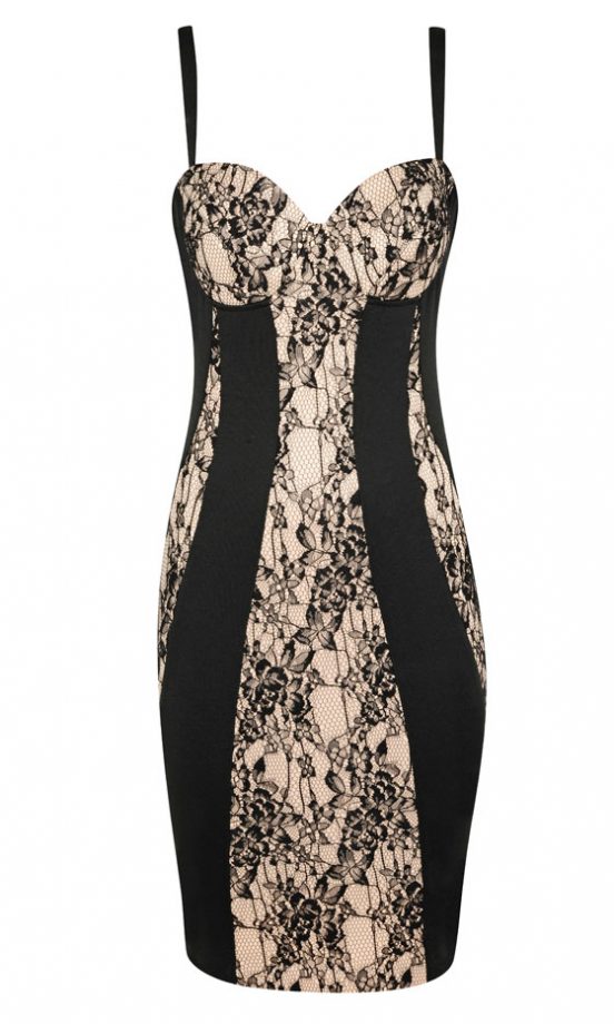 Dorothy Perkins Kardashian Kollection Beige Corset Dress, £50