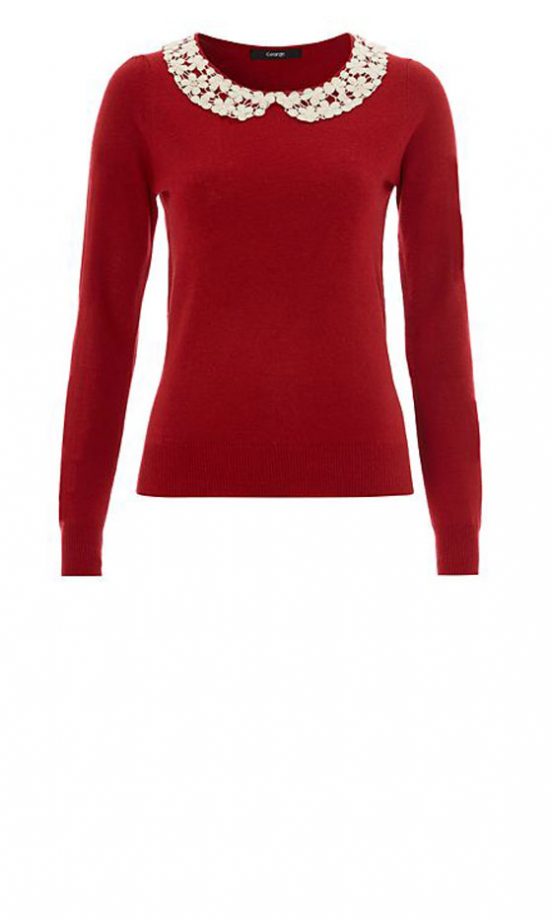 George At Asda Red Lace Collar, £16