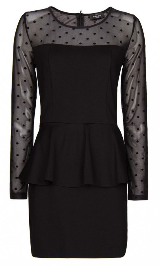 Mango Black Peplum Dress, £44.99