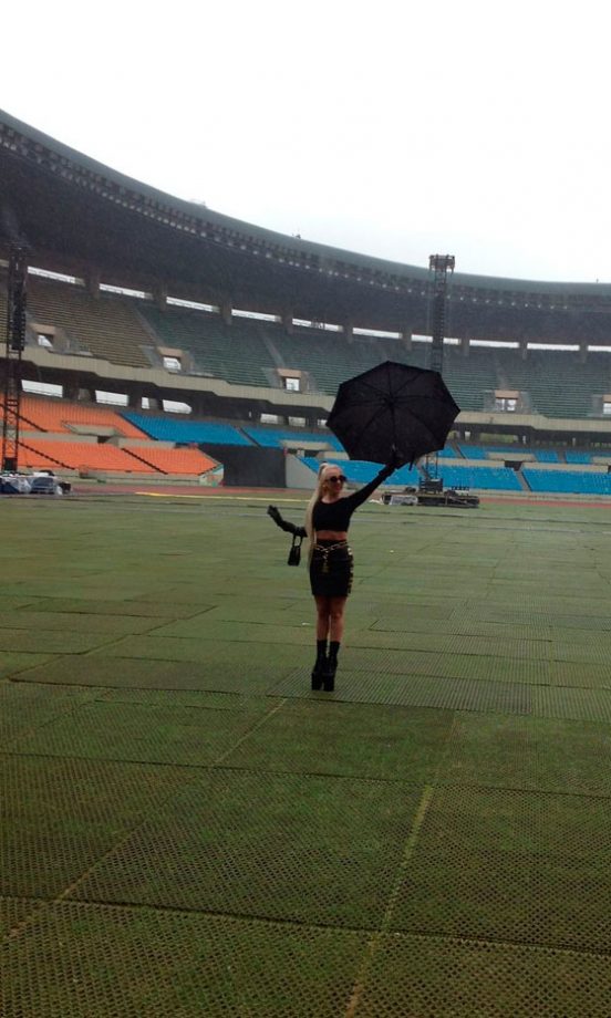 Lady Gaga @LadyGaga Checks Out An Arena For Her Tour, 2012