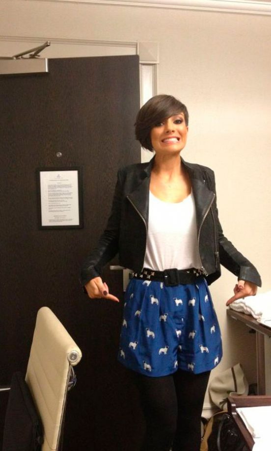 Frankie Sandford @FrankieTheSats Seems Very Proud Of Her New Shorts, 2012