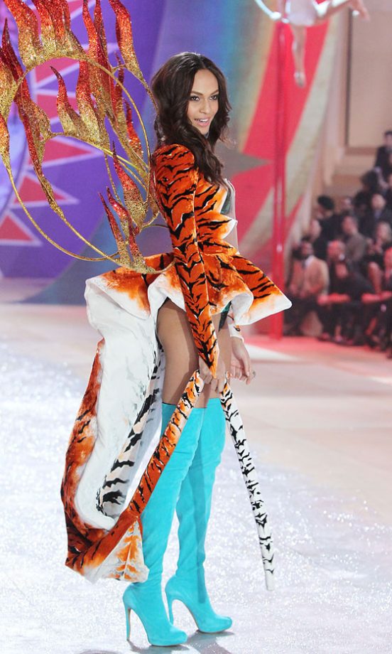 Joan Smalls Sets The Runway On Fire At The Victoria's Secret Fashion Show, 2012