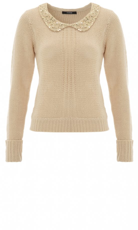 George At Asda Jewelled Collar Jumper
