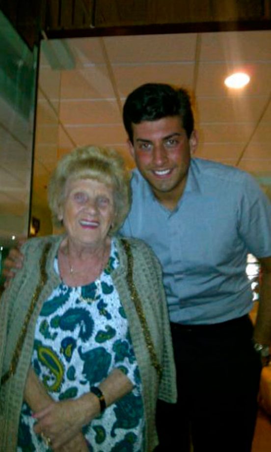 TOWIE's Arg @RealJamesArgent Poses With Nana Pat, 2012