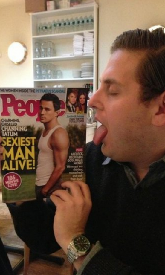 Channing Tatum Gets Licked By Jonah Hill (@jonahhill), 2012