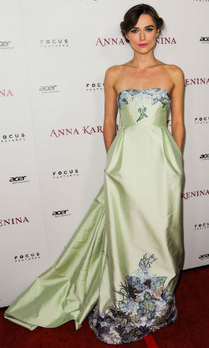 Keira Knightley wearing an Erdem dress for the LA premiere of Anna Karenina