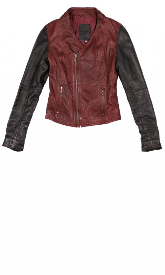 Bershka Biker Colour Contrast Leather Jacket, £89.99