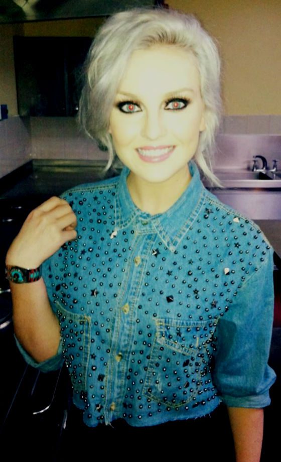 LIttle Mix's Perrie Edwards (@littlemixoffic) Shows Off Her Studded Top, 2012