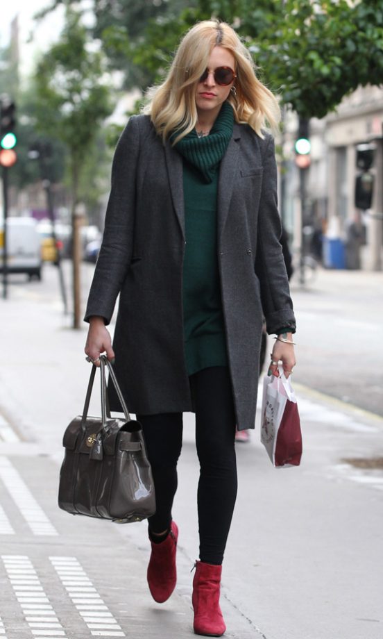 Fearne Cotton's Pairing Of Jewel Tones Gives Her Maternity Outfit A Luxe Twist, 2012