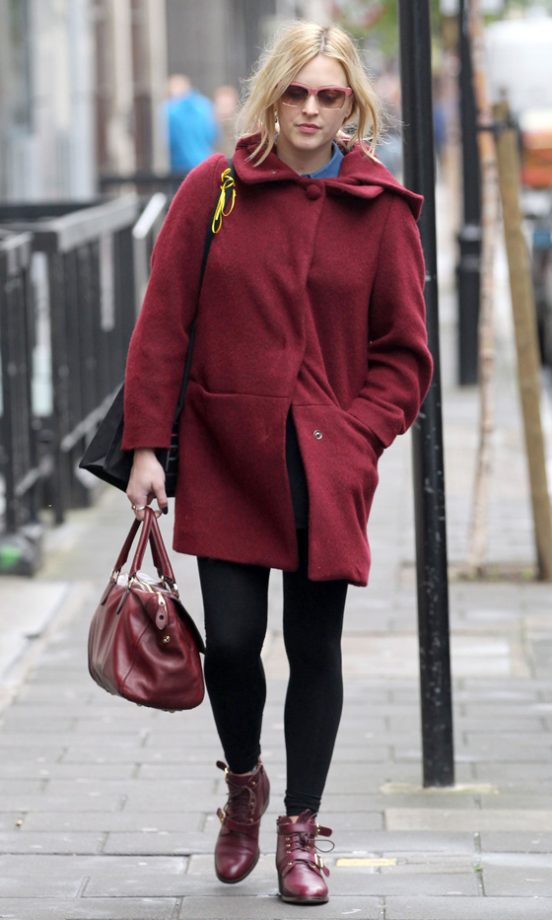 Fearne Cotton Rocks Another Statement Winter Coat As Part Of Her Maternity Wardrobe, 2012