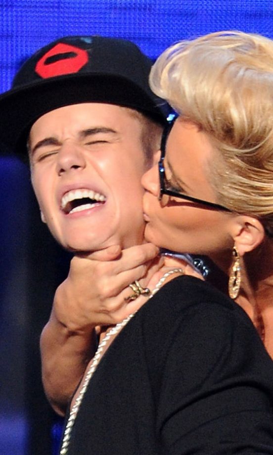 Justin Bieber And Jenny McCarthy At The American Music Awards, 2012
