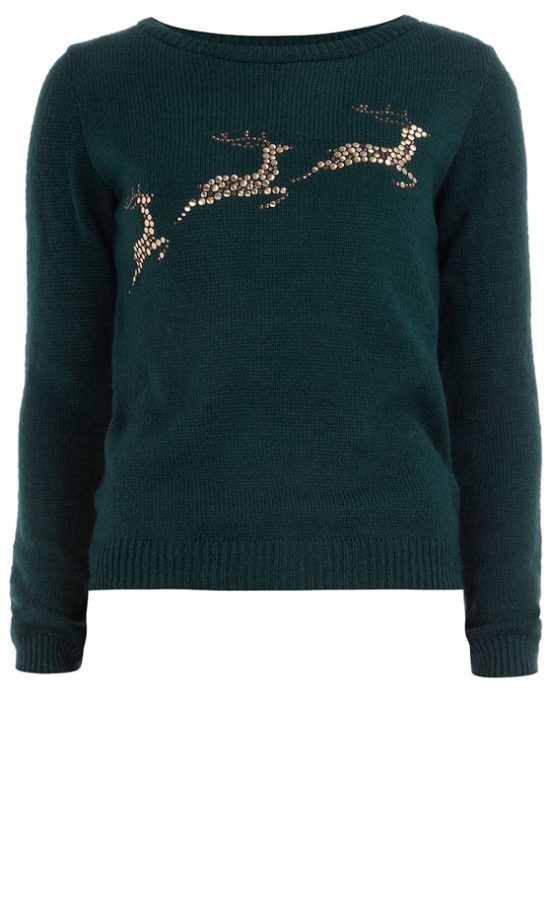 Dorothy Perkins Green Reindeer Jumper, £30