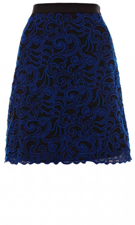 Karen Millen Blue Lace Skirt, £140