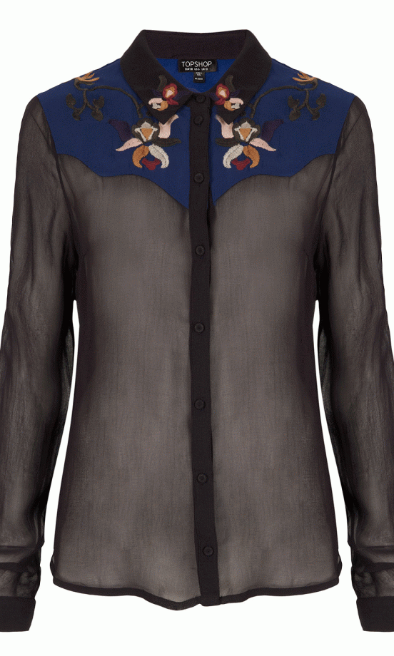 LOOK Loves: topshop's Embroidered Western Shirt