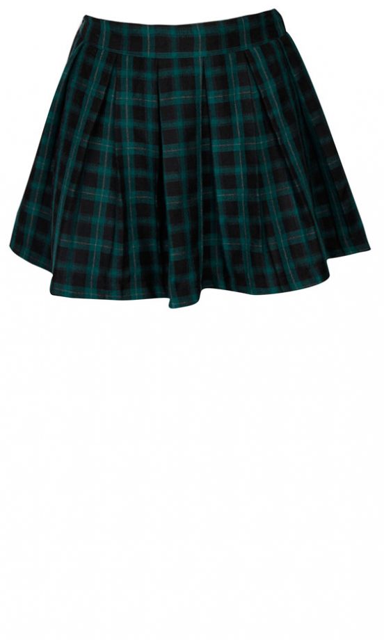 Fashion Union Green Tartan Skirt, £16