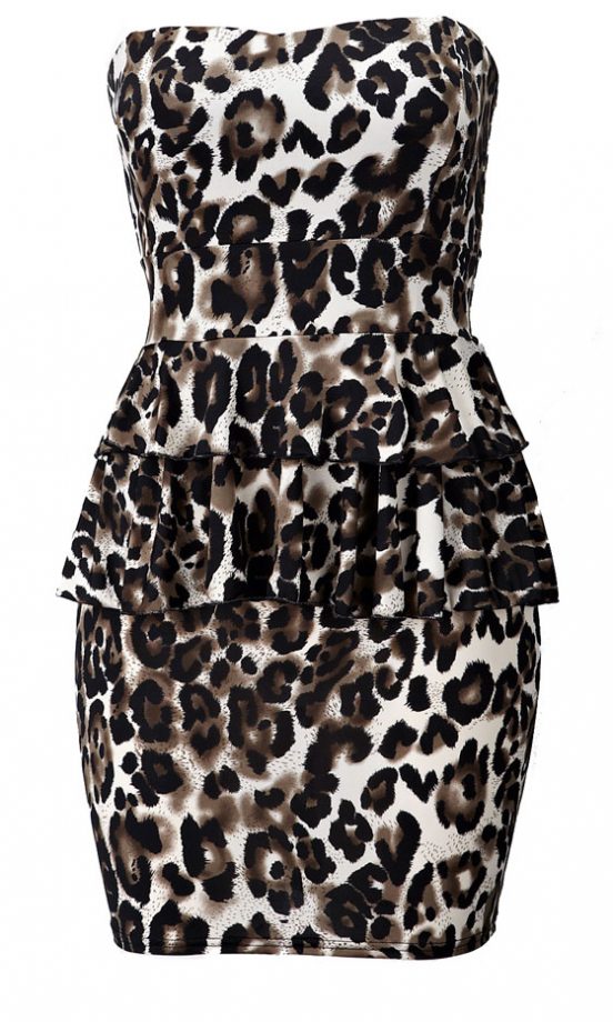 Littlewoods Leopard Print Peplum Bodycon Dress, £49