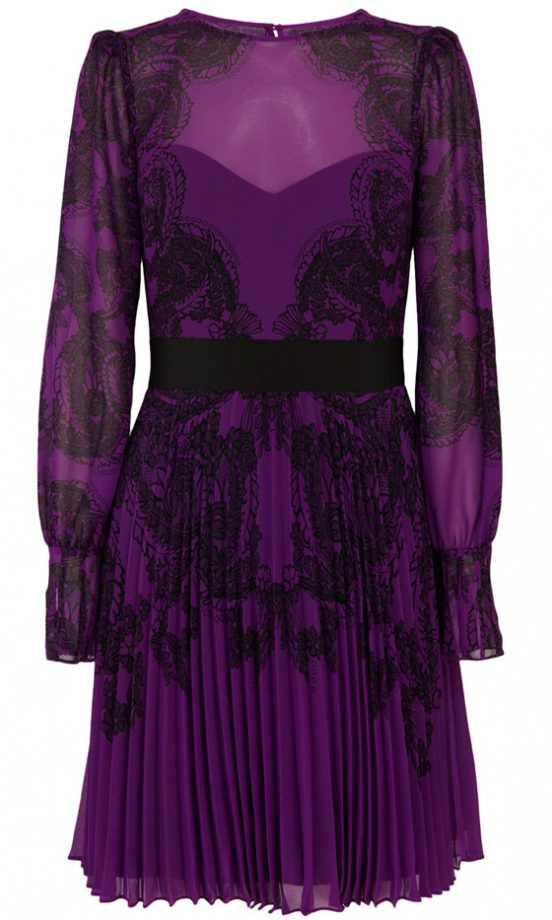 Karen Millen Purple Pleated Dress, £175