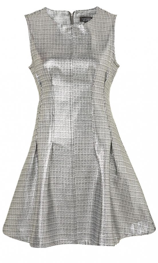 Topshop Metallic Seam Shift Dress, £55