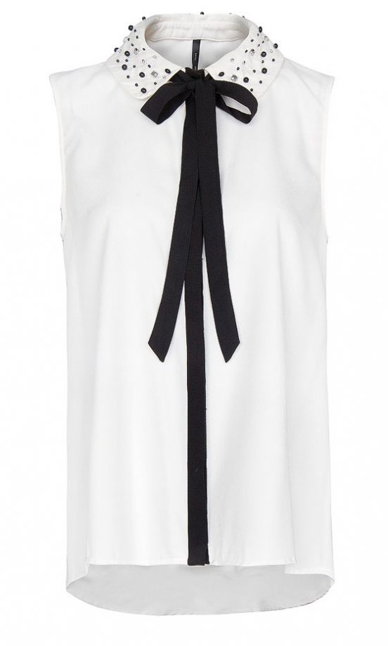 Mango Embellished Collar Sleeveless Blouse, £34.99