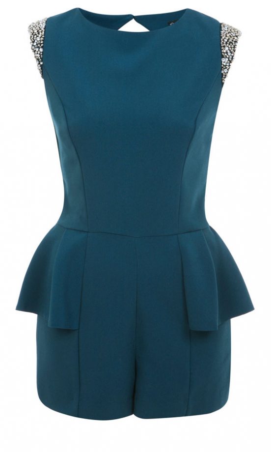 Miss Selfridge Teal Playsuit, £49