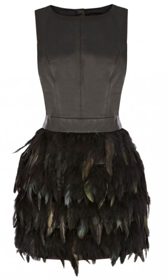 Warehouse Feather And Leather Dress, £160