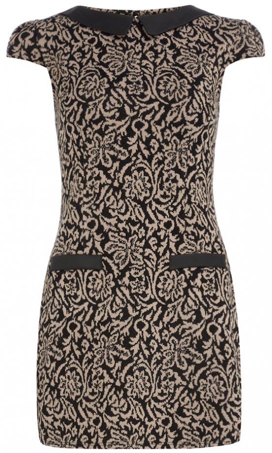 Dorothy Perkins Knitted Dress With PU Trim, £28
