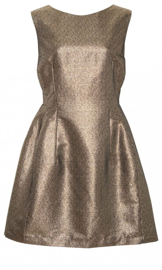 AWear Gold Sleeveless Textured Cocoon Dress, £60