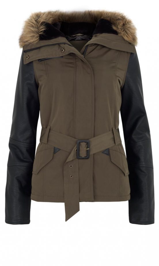 Primark AW12 Fur Hood PU Sleeve Jacket, £25