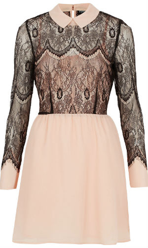 Topshop Lace Overlay Flippy Dress, £48