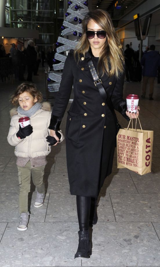 Jessica Alba At London Heathrow Airport, 2012