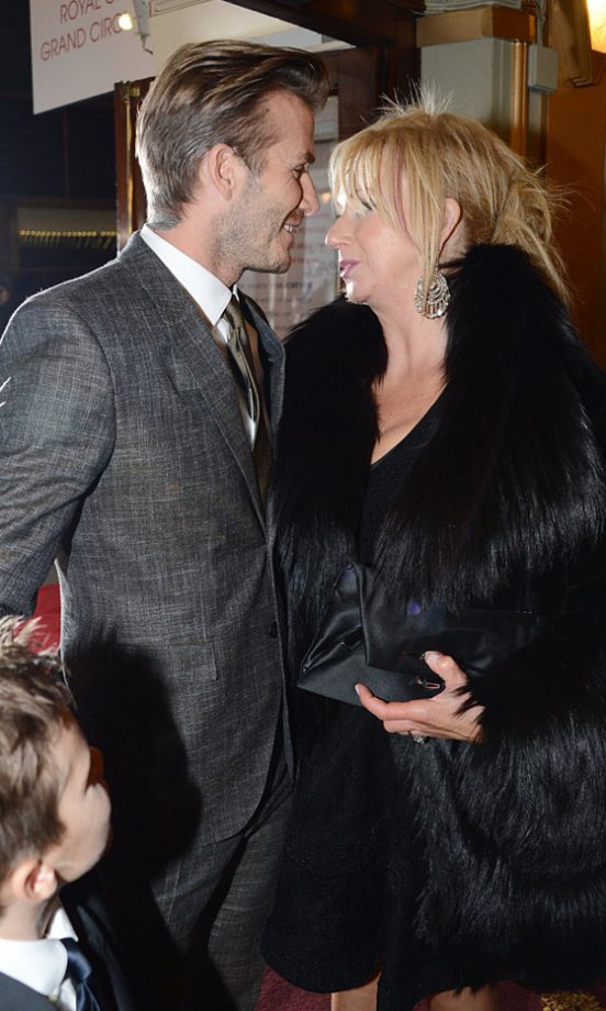 David Beckham And Producer Judy Cramer At The Spice Girls Viva Forever Press Night, 2012