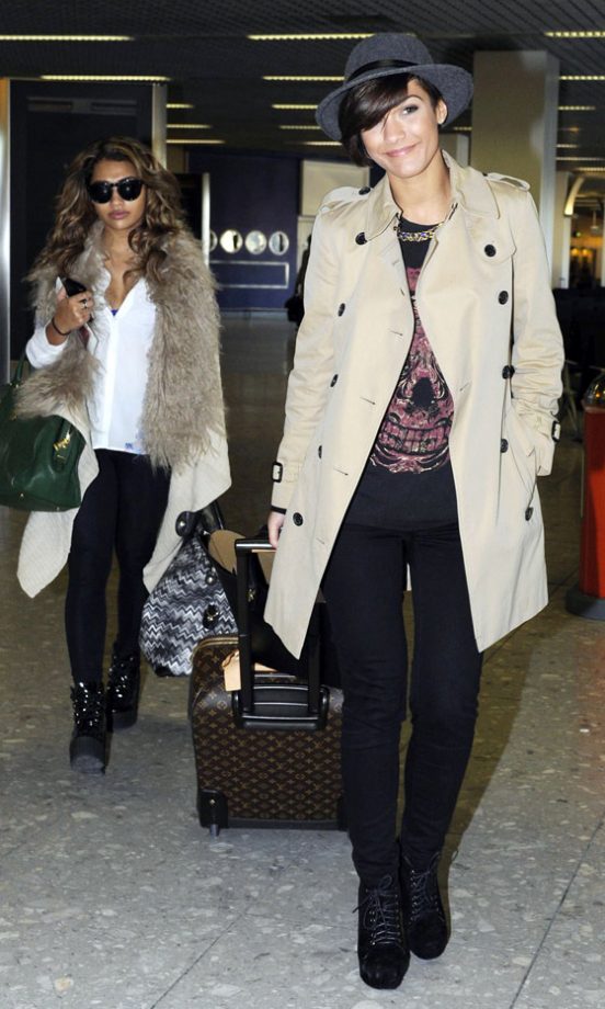 Frankie Sandford And Vanessa White At London Heathrow Airport, 2012