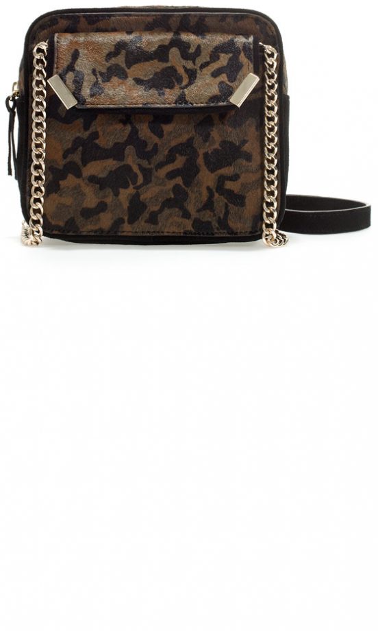 Zara SS13 Animal Print Chain Detail Bag