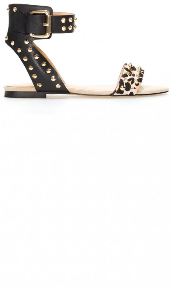 Zara SS13 Animal Print Studded Sandals