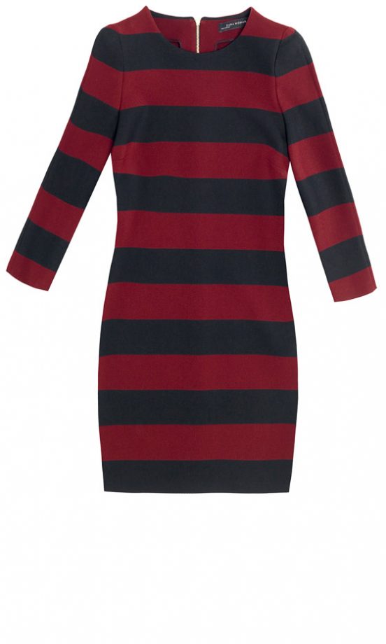 Zara SS13 Black And Red Striped Dress