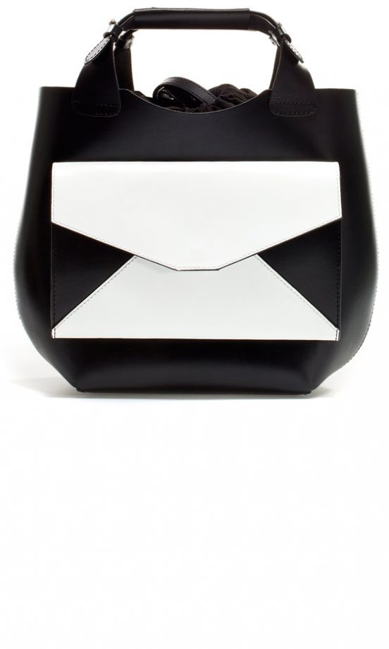 Zara SS13 Black And White Envelope Bag