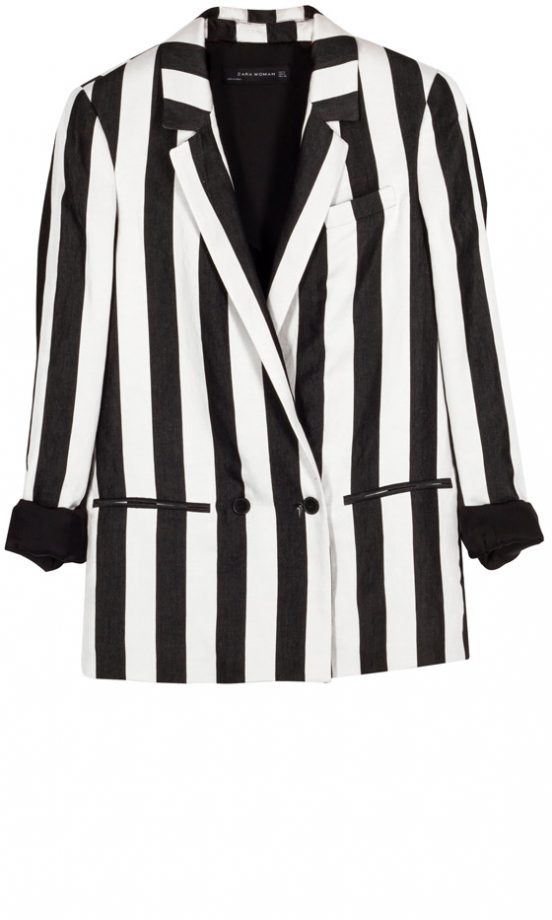 Zara SS13 Black And White Striped Jacket