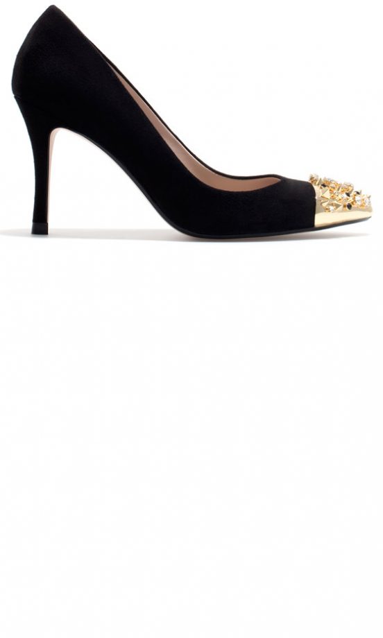 Zara SS13 Black Embellished Heels