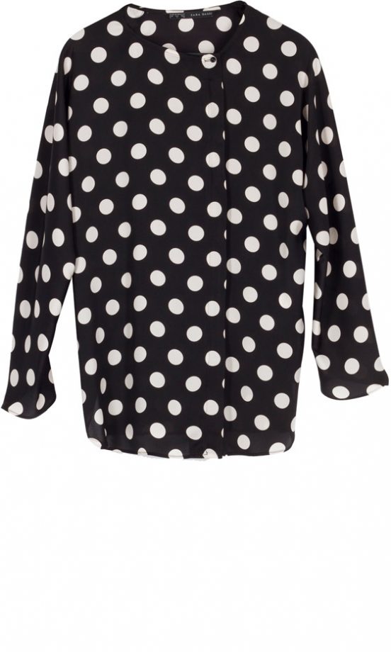 Zara SS13 Black Polka Dot Shirt