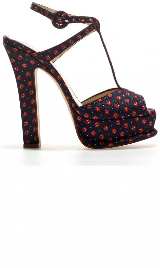 Zara SS13 Flower Print Platform Heels