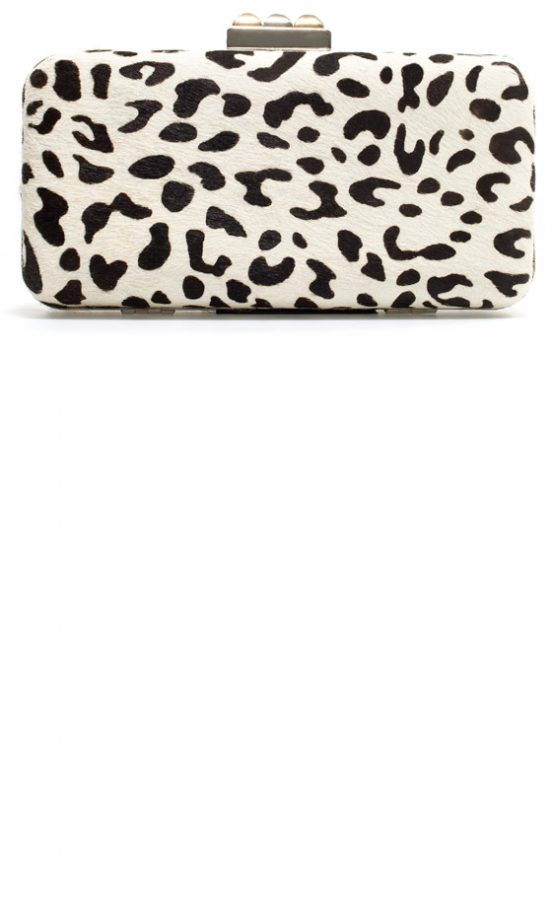 Zara SS13 Textured Animal Print Clutch Bag