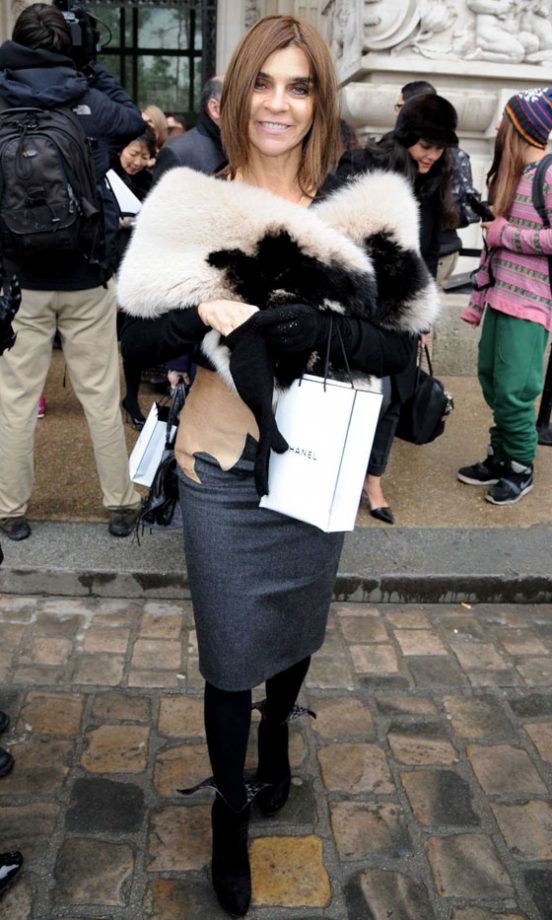 Carine Roitfeld At The Chanel SS13 Fashion Show During Couture Fashion Week, Paris Feb 2013