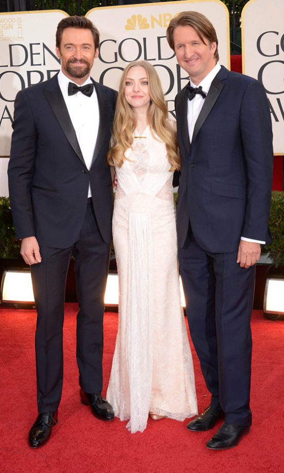 Hugh Jackman, Amanda Seyfried And Tom Hooper At The Golden Globes 2013