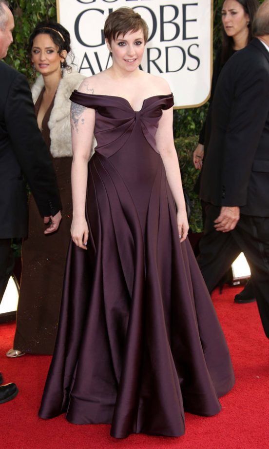 Lena Dunham In Zac Posen At The Golden Globes 2013