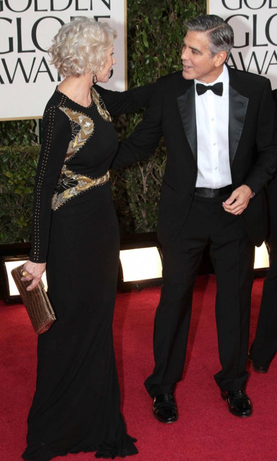 Helen Mirren And George Clooney At The Golden Globes 2013